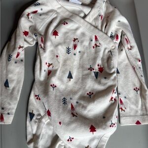 Festive Onesie with Santa Print